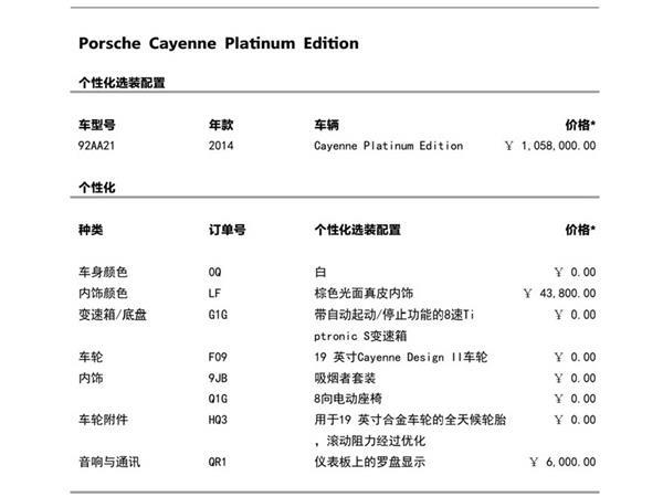 Cayenne 2014�� Cayenne Platinum Edition 3.0T